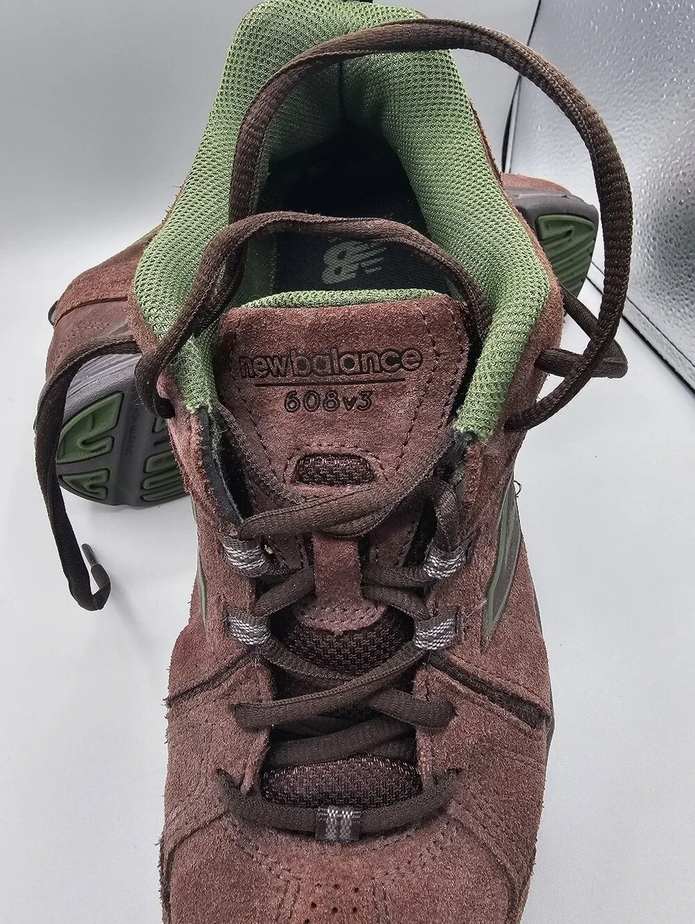 New Balance 608 v3 Brown Suede Green Shoes Sneakers MX608V30 Size 9 D Mens Shoes